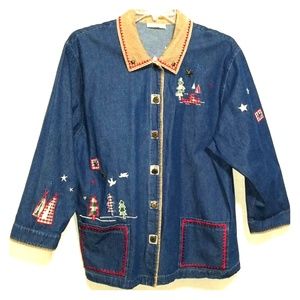 Teddi women's decorative denim button jacket